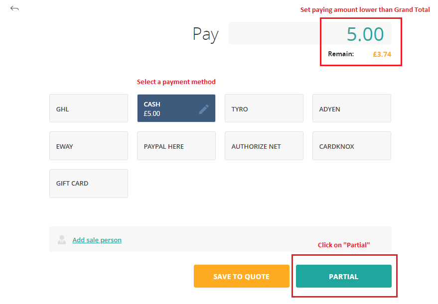 Select Payment Methods