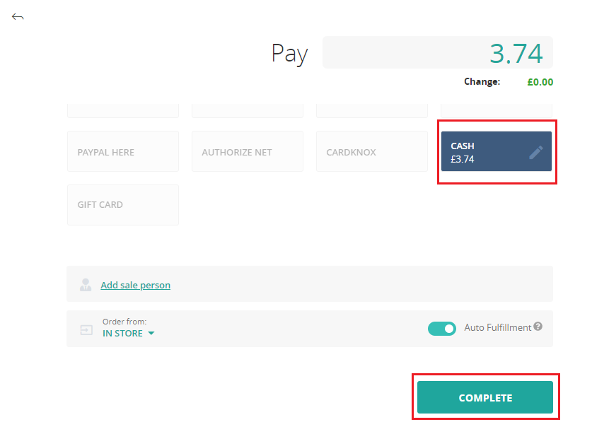 Select Payment Methods